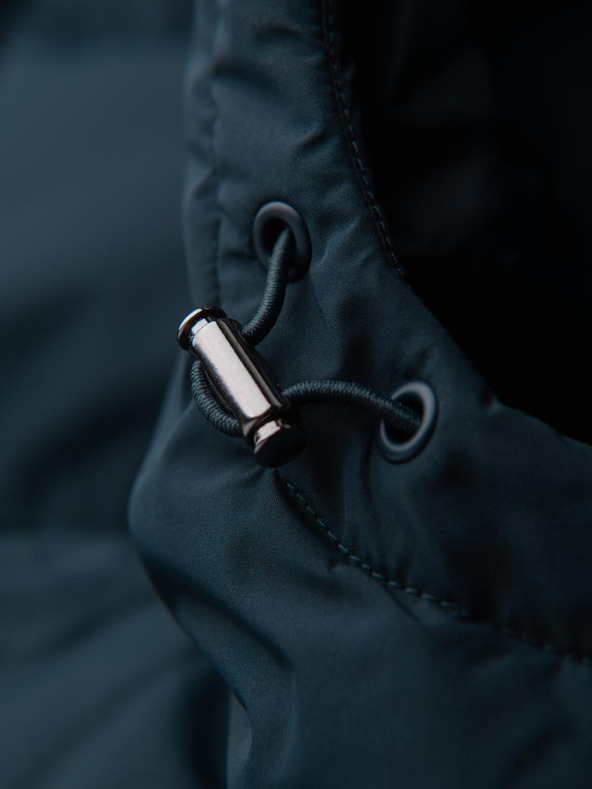 Ombre Clothing Muška klasična dugačka jakna s kapuljačom - tamno plava V2 OM-JALJ-0269 Ombre Clothing