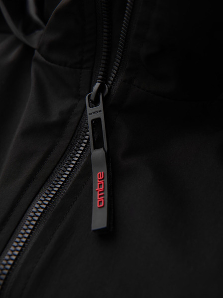 Ombre Clothing Muška jakna s kapuljačom i visokim ovratnikom - crna V1 OM-JANP-0222 Ombre Clothing