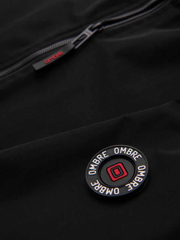 Ombre Clothing Muška jakna s kapuljačom i visokim ovratnikom - crna V1 OM-JANP-0222 Ombre Clothing