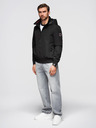 Ombre Clothing Muška jakna s kapuljačom i visokim ovratnikom - crna V1 OM-JANP-0222 Ombre Clothing