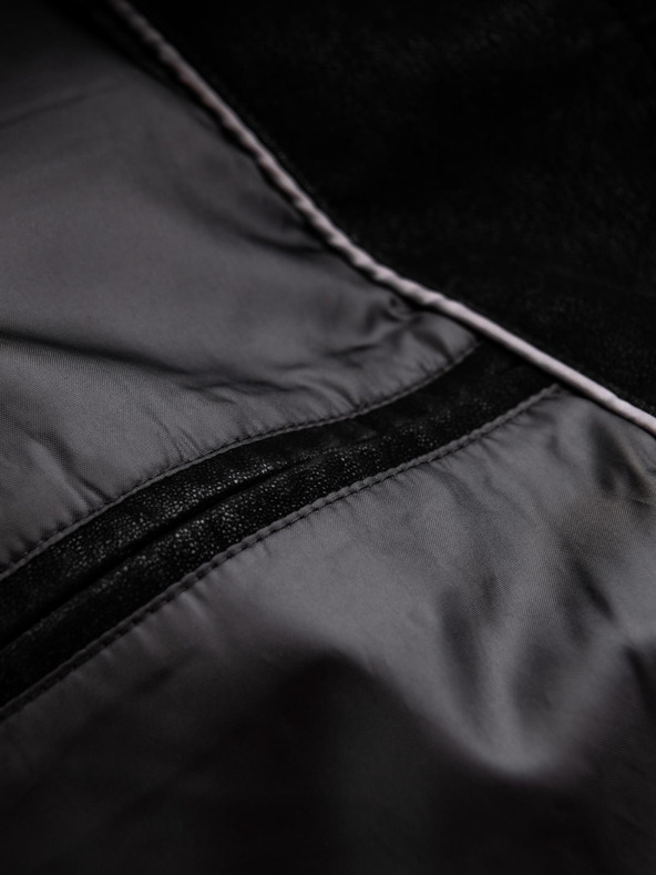 Ombre Clothing Muška stična jakna od ekokože s stojećim ovratnikom - crna V2 C637 Ombre Clothing