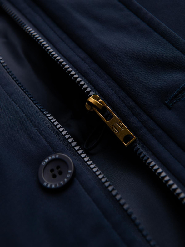 Ombre Clothing Elegantna muška parka s džepovima i kapuljačom - tamno plava V2 OM-JAPJ-0287 Ombre Clothing