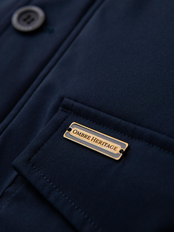 Ombre Clothing Elegantna muška parka s džepovima i kapuljačom - tamno plava V2 OM-JAPJ-0287 Ombre Clothing