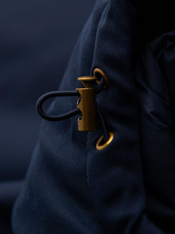 Ombre Clothing Elegantna muška parka s džepovima i kapuljačom - tamno plava V2 OM-JAPJ-0287 Ombre Clothing