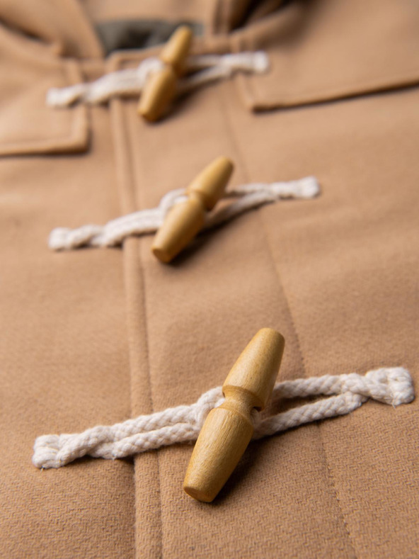 Ombre Clothing Muški vuneni kaput s kapuljačom - svijetlo smeđi V1 OM-COWC-0131 Ombre Clothing