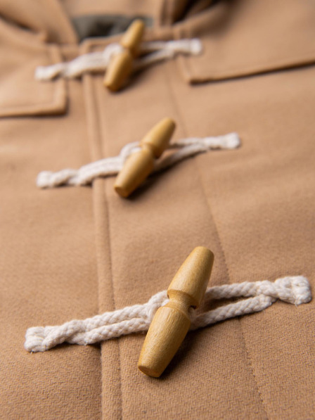 Ombre Clothing Muški vuneni kaput s kapuljačom - svijetlo smeđi V1 OM-COWC-0131 Ombre Clothing