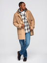 Ombre Clothing Muški vuneni kaput s kapuljačom - svijetlo smeđi V1 OM-COWC-0131 Ombre Clothing