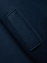 Ombre Clothing Muški dugačak jednořadni kaput s ovratnikom i fodirom - tamno plava V3 OM-COWC-0135 Ombre Clothing
