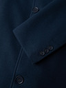Ombre Clothing Muški dugačak jednořadni kaput s ovratnikom i fodirom - tamno plava V3 OM-COWC-0135 Ombre Clothing