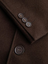 Ombre Clothing Muški dugačak jednořadni kaput s ovratnikom i donjom košuljom - smeđi V4 OM-COWC-0135 Ombre Clothing