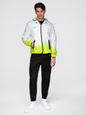 Ombre Clothing Muška sportska jakna s ombre efektom i reflektirajućim elementima - bijela i limeta V1 C646 Ombre Clothing