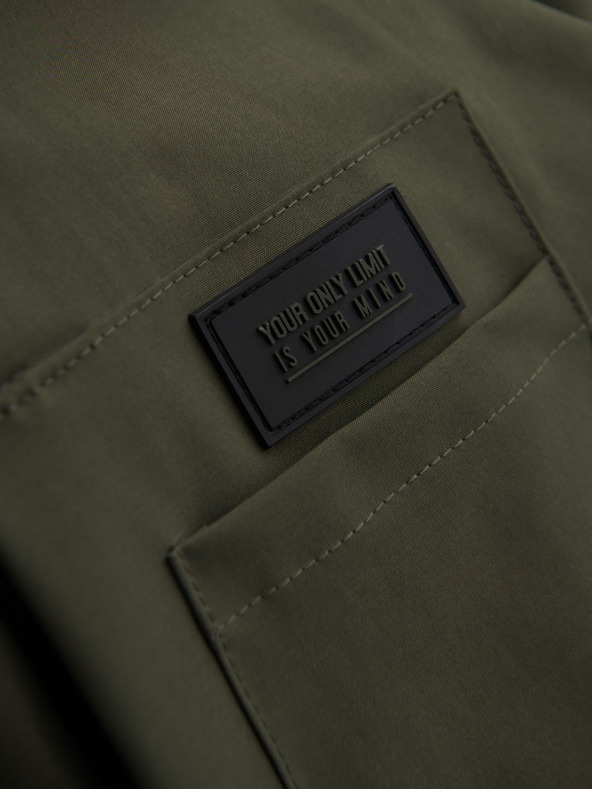 Ombre Clothing Muška funkcijska prijelazna jakna s kapuljačom - maslinasta V2 OM-JANP-0225 Ombre Clothing