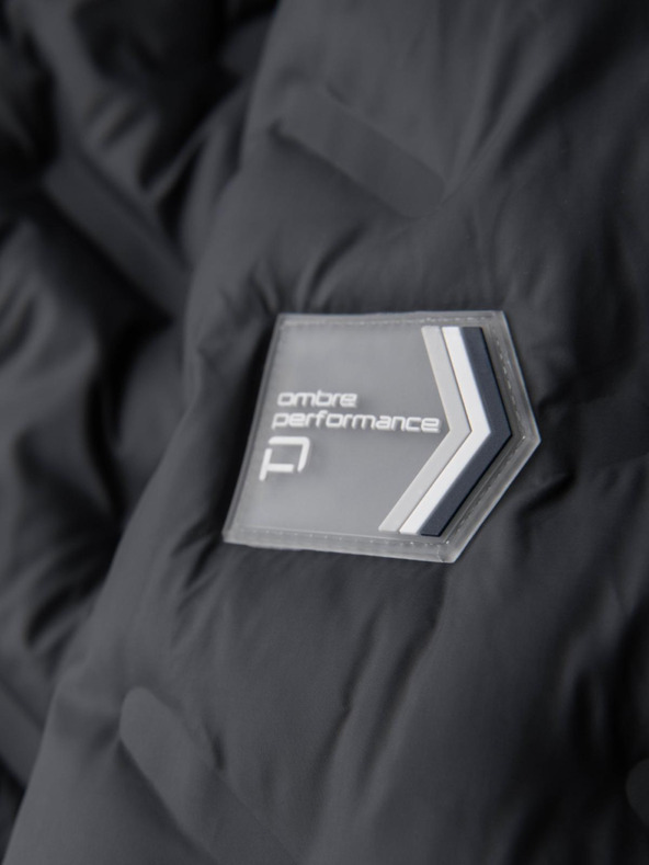 Ombre Clothing Muška prošivana jakna s uklonjivom kapuljačom - grafit i bijela V3 OM-JALP-0206 Ombre Clothing