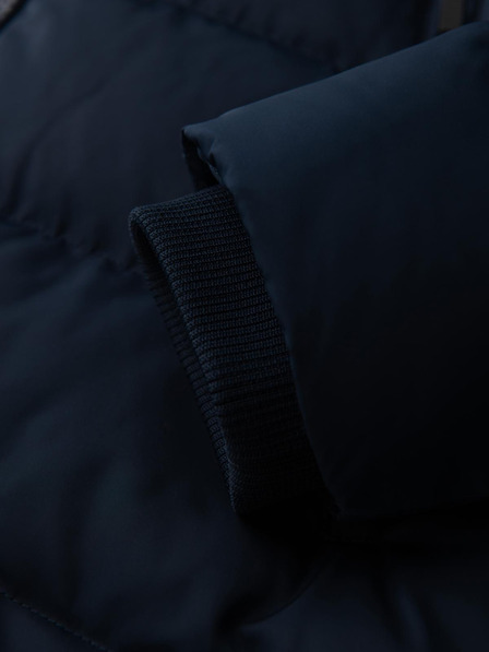 Ombre Clothing Muška jakna s asimetričnim prošivanjem i kapuljačom - tamno plava V4 OM-JAHP-0304 Ombre Clothing