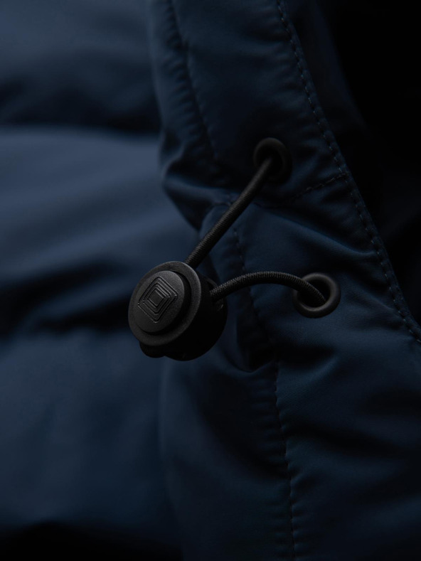 Ombre Clothing Muška jakna s asimetričnim prošivanjem i kapuljačom - tamno plava V4 OM-JAHP-0304 Ombre Clothing