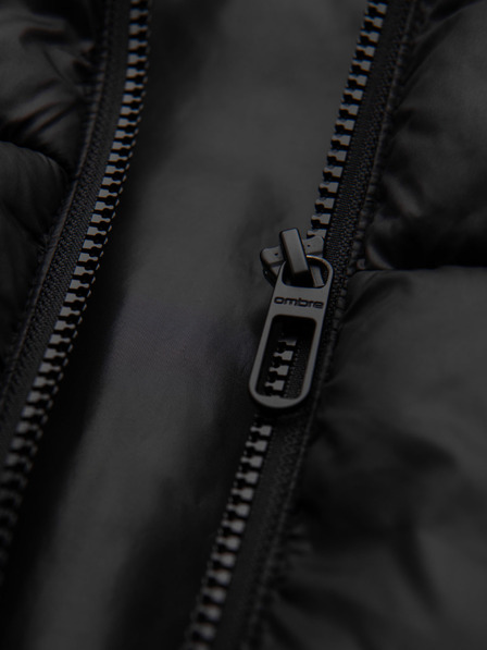 Ombre Clothing Muška prošivana jakna s kapuljačom - crna V1 OM-JAHP-0235 Ombre Clothing
