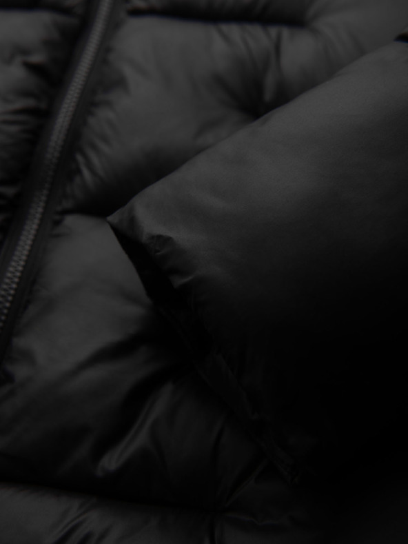 Ombre Clothing Muška prošivana jakna s kapuljačom - crna V1 OM-JAHP-0235 Ombre Clothing