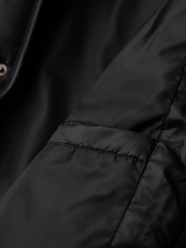 Ombre Clothing Muška jakna s kapuljačom i geometrijskim rombičnim prošivanjem - crna V1 OM-JAHP-0237 Ombre Clothing