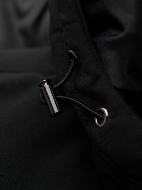 Ombre Clothing Muška jakna s kapuljačom i geometrijskim rombičnim prošivanjem - crna V1 OM-JAHP-0237 Ombre Clothing