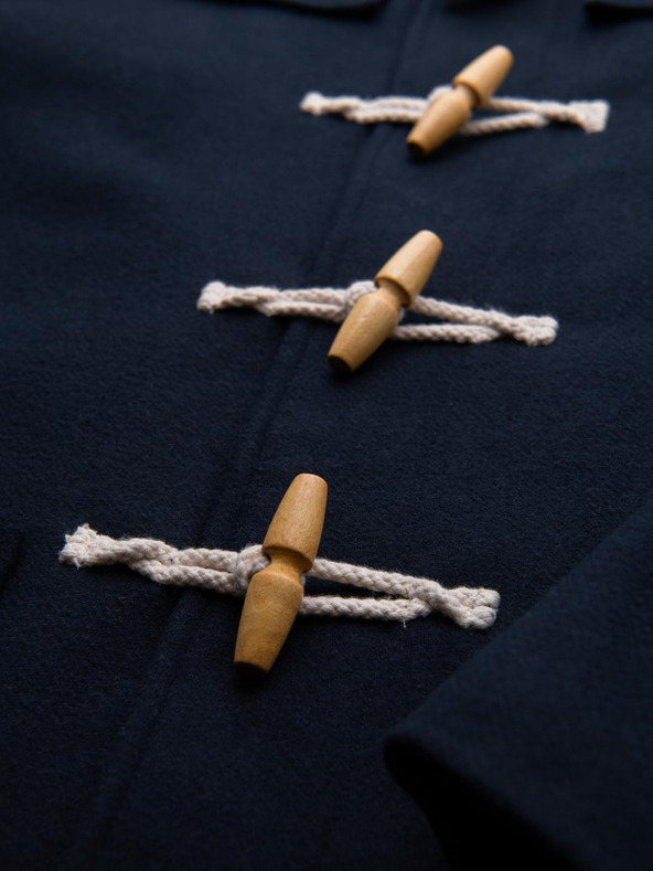 Ombre Clothing Muški vuneni kaput s kapuljačom - tamno plava V2 OM-COWC-0131 Ombre Clothing