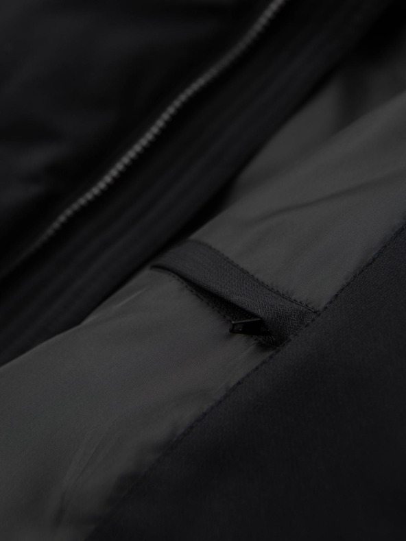 Ombre Clothing Muška dugačka prošivana jakna s kapuljačom - crna V1 OM-JALJ-0264 Ombre Clothing