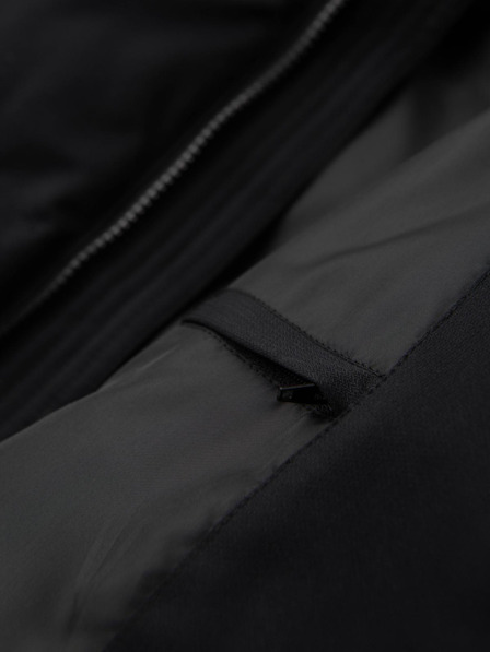 Ombre Clothing Muška dugačka prošivana jakna s kapuljačom - crna V1 OM-JALJ-0264 Ombre Clothing