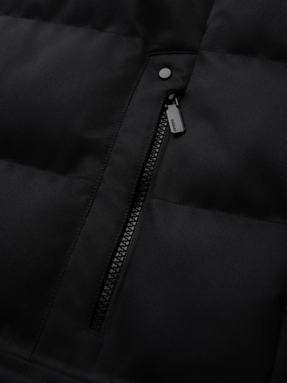 Ombre Clothing Muška dugačka prošivana jakna s kapuljačom - crna V1 OM-JALJ-0264 Ombre Clothing