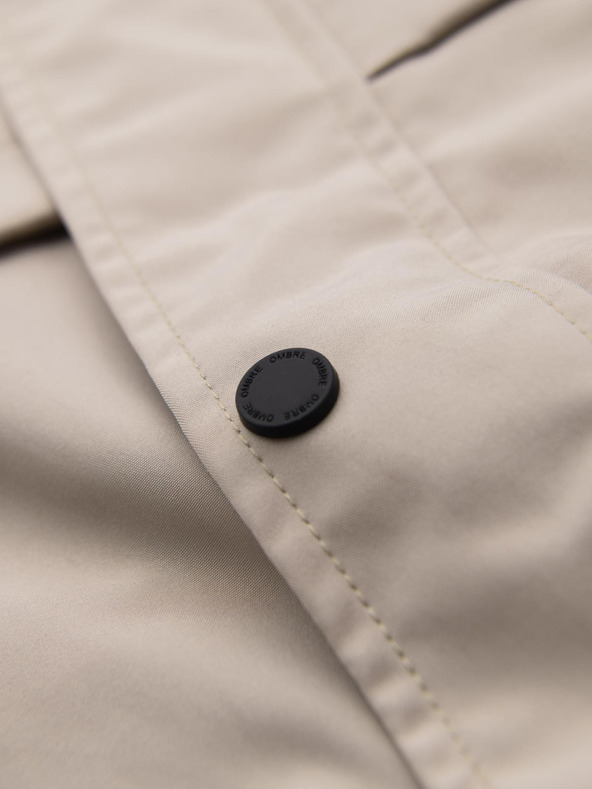 Ombre Clothing Muška funkcionalna prijelazna jakna s kapuljačom - bež V3 OM-JANP-0225 Ombre Clothing