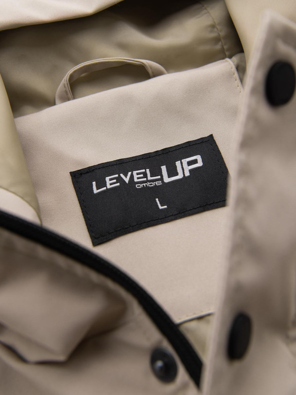 Ombre Clothing Muška funkcionalna prijelazna jakna s kapuljačom - bež V3 OM-JANP-0225 Ombre Clothing