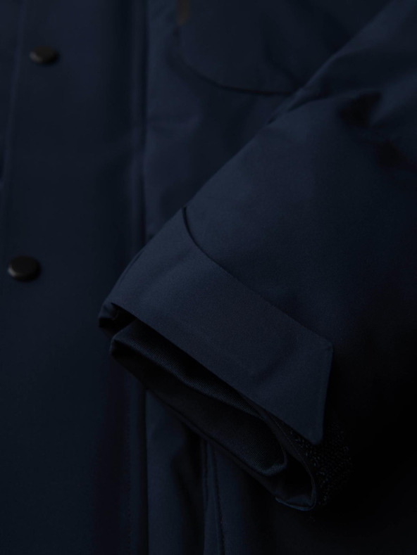 Ombre Clothing Muška zimska jakna s uklonjivom kapuljačom od nepropusne tkanine - tamno plava V1 OM-JAHP-0306 Ombre Clothing