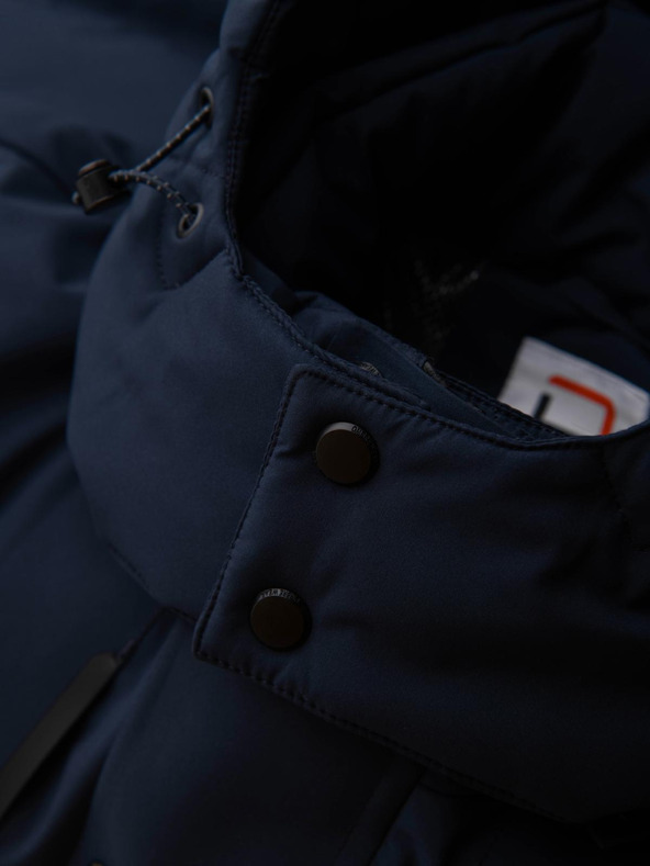 Ombre Clothing Muška zimska jakna s uklonjivom kapuljačom od nepropusne tkanine - tamno plava V1 OM-JAHP-0306 Ombre Clothing