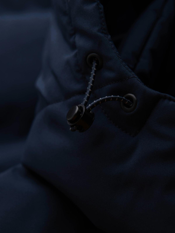 Ombre Clothing Muška zimska jakna s uklonjivom kapuljačom od nepropusne tkanine - tamno plava V1 OM-JAHP-0306 Ombre Clothing