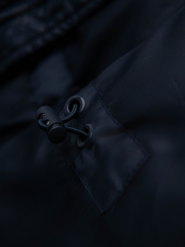 Ombre Clothing Muška prošivana jakna od kombiniranog materijala s kapuljačom - tamno plava V3 OM-JALJ-0266 Ombre Clothing