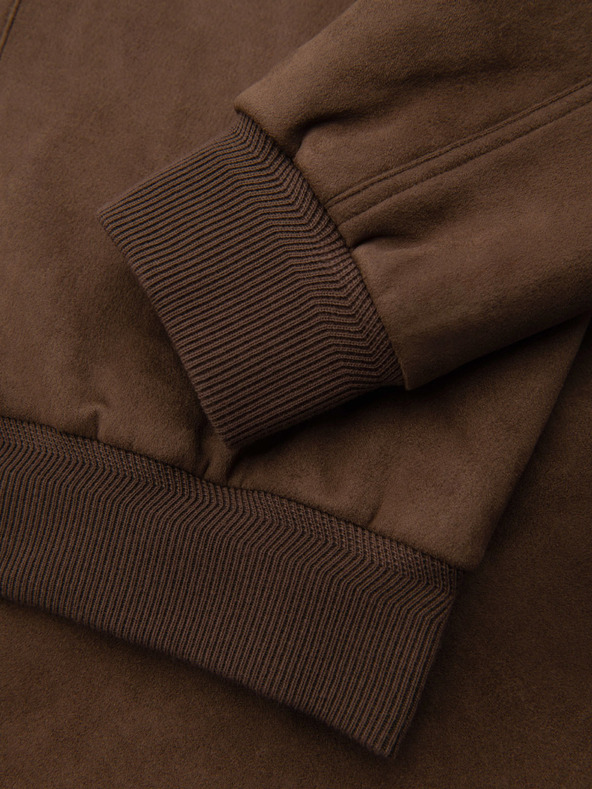 Ombre Clothing Muška zamšna bomber jakna - smeđa V1 OM-JAFL-0232 Ombre Clothing