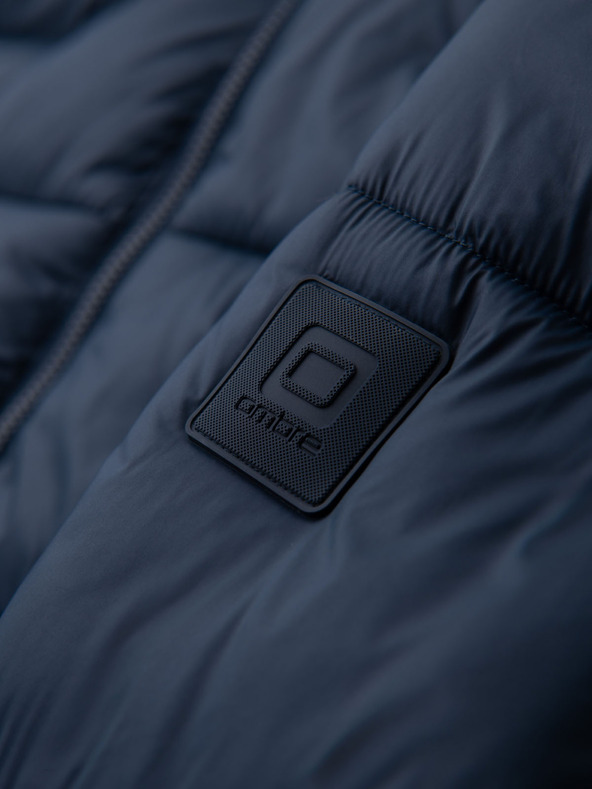 Ombre Clothing Muška prošivana jakna s kapuljačom - tamno plava V4 OM-JAHP-0235 Ombre Clothing