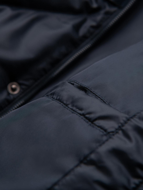 Ombre Clothing Muška jakna s kapuljačom i geometrijskim dijamantnim prošivanjem - tamno plava V2 OM-JAHP-0237 Ombre Clothing