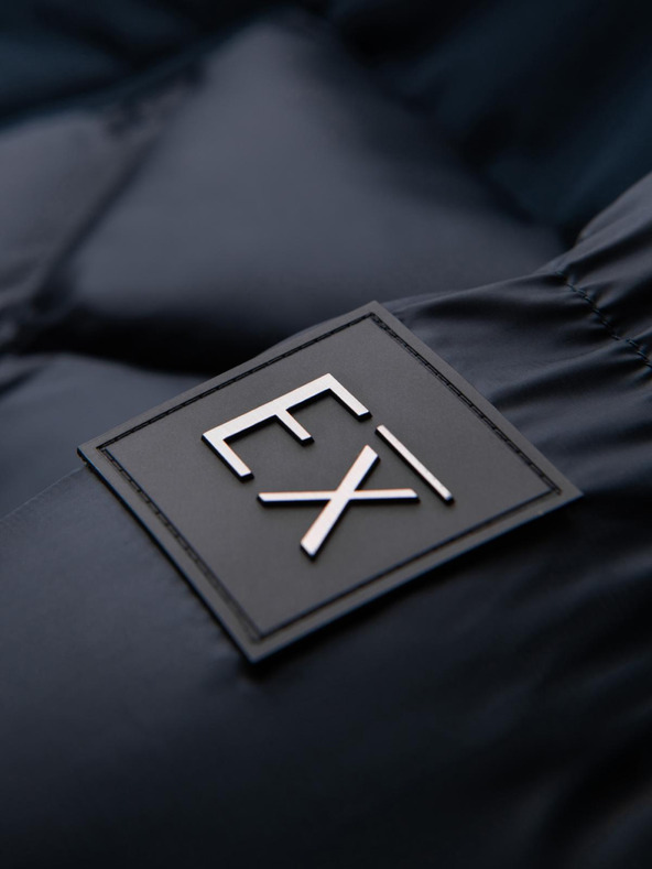 Ombre Clothing Muška jakna s kapuljačom i geometrijskim dijamantnim prošivanjem - tamno plava V2 OM-JAHP-0237 Ombre Clothing