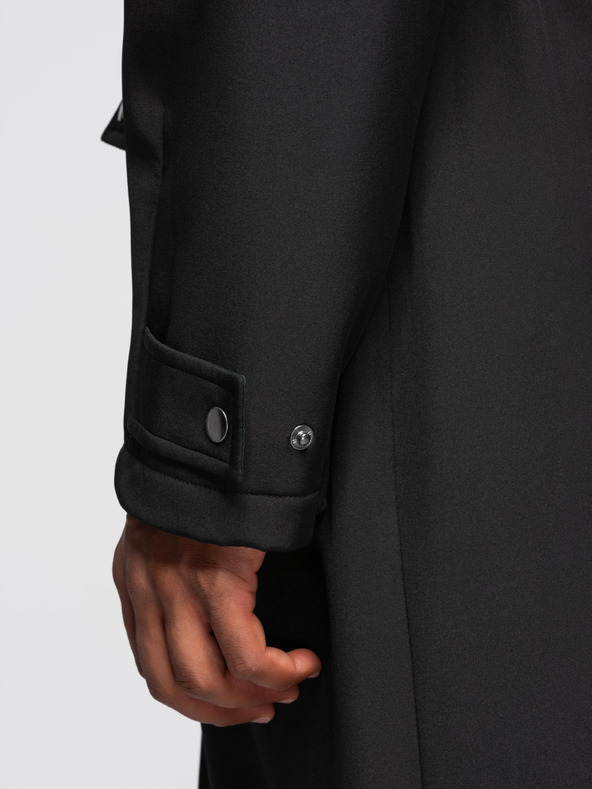 Ombre Clothing Muški kaput parka s fleecevom podstavom i regulacijom u struku - crna V2 OM-JAPJ-0314 Ombre Clothing