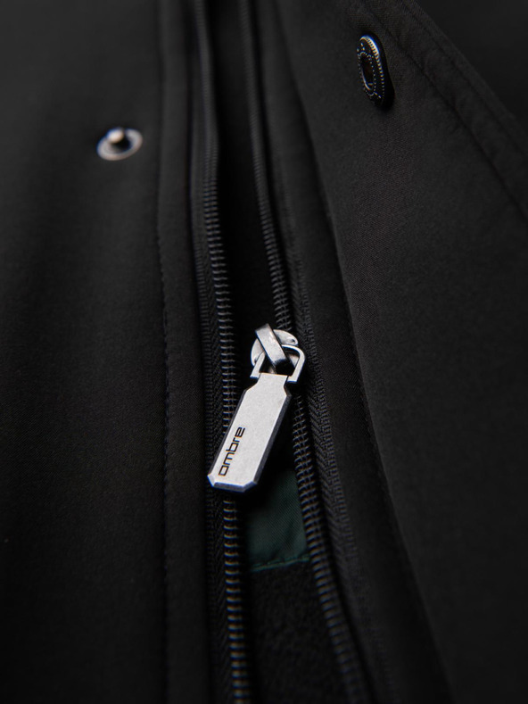 Ombre Clothing Muški kaput parka s fleecevom podstavom i regulacijom u struku - crna V2 OM-JAPJ-0314 Ombre Clothing