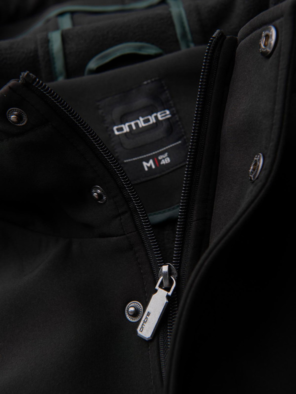 Ombre Clothing Muški kaput parka s fleecevom podstavom i regulacijom u struku - crna V2 OM-JAPJ-0314 Ombre Clothing