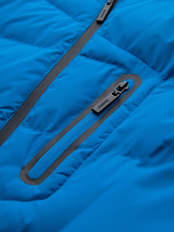 Ombre Clothing Muška topla prošivana jakna s raglan rukavima - plava V2 OM-JAHP-0302 Ombre Clothing