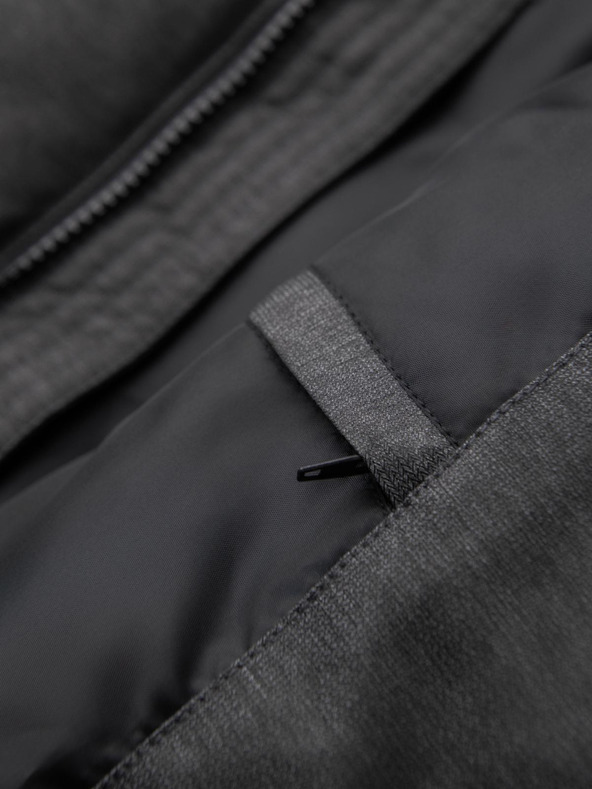 Ombre Clothing Muška dugačka prošivana jakna s kapuljačom - siva V2 OM-JALJ-0264 Ombre Clothing