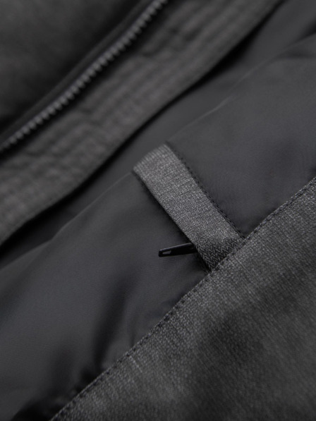 Ombre Clothing Muška dugačka prošivana jakna s kapuljačom - siva V2 OM-JALJ-0264 Ombre Clothing