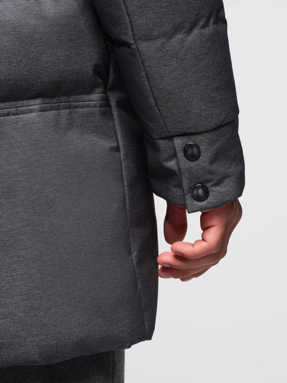 Ombre Clothing Muška dugačka prošivana jakna s kapuljačom - siva V2 OM-JALJ-0264 Ombre Clothing