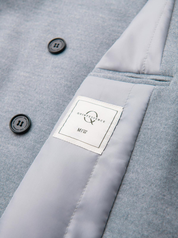 Ombre Clothing Muški kaput s visokim ovratnikom i asimetričnim zapinjanjem - siva melanž V1 OM-COWC-0141 Ombre Clothing