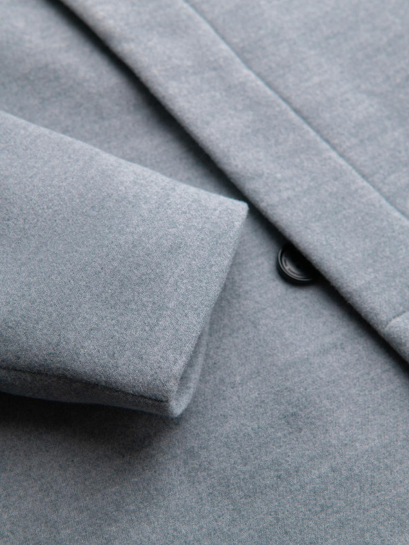 Ombre Clothing Muški kaput s visokim ovratnikom i asimetričnim zapinjanjem - siva melanž V1 OM-COWC-0141 Ombre Clothing