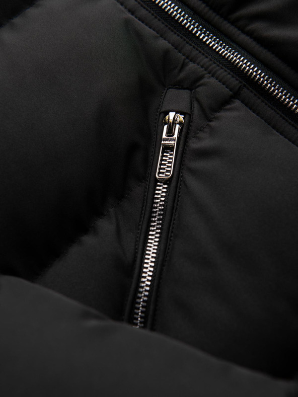 Ombre Clothing Muška prošivana jakna s kapuljačom - crna V1 OM-JAHP-0252 Ombre Clothing