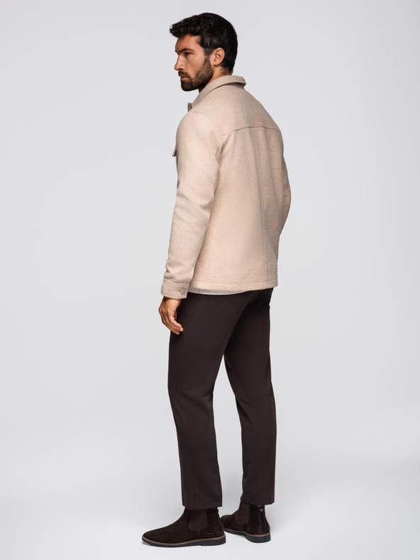 Ombre Clothing Muška košuljasta jakna - bež V1 OM-JANP-0291 Ombre Clothing