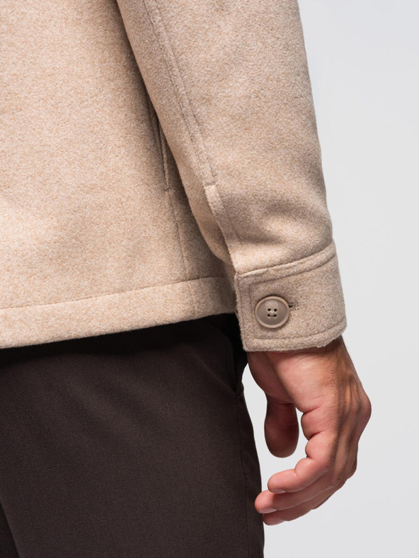 Ombre Clothing Muška košuljasta jakna - bež V1 OM-JANP-0291 Ombre Clothing