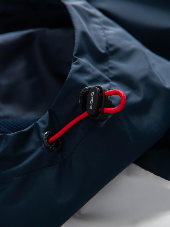 Ombre Clothing Muška kontrastna vetrovka s kapuljačom - tamno plava i bijela V1 OM-JANP-0228 Ombre Clothing